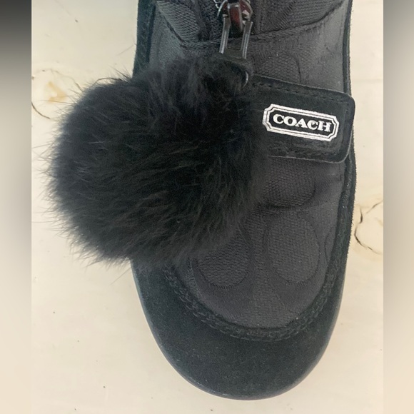 COACH Black Theona Rabbit Fur Snow Boots Size 7.5 EUC - Picture 10 of 16